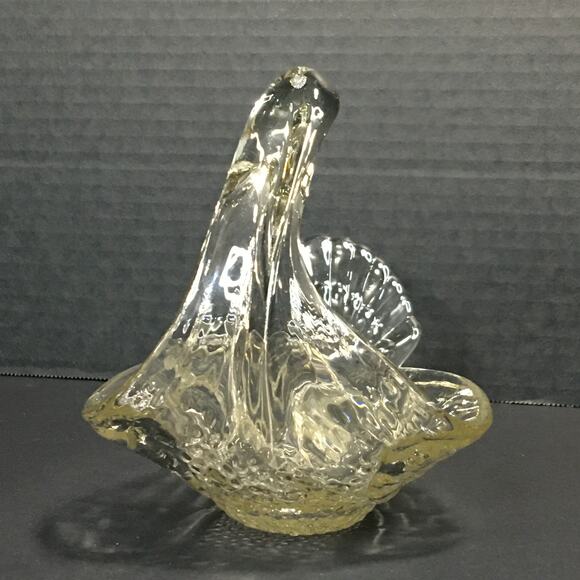 Vintage Heavy Clear Glass Bird Swan Animal‎ Bowl Serving Dish - Picture 5 of 16